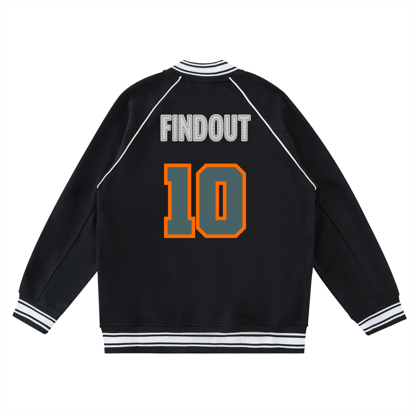 Contrast Trim Raglan Varsity Jacket