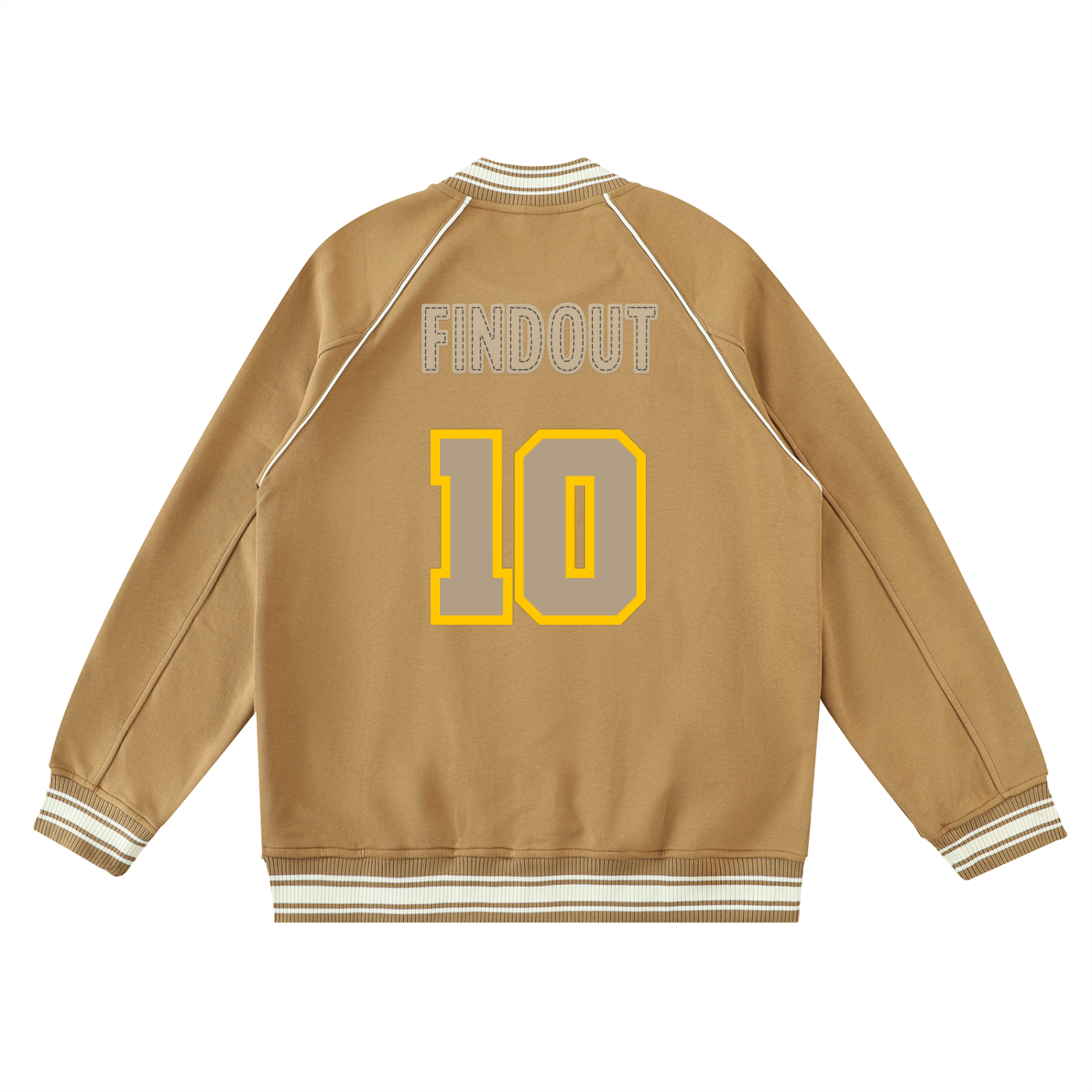 Contrast Trim Raglan Varsity Jacket