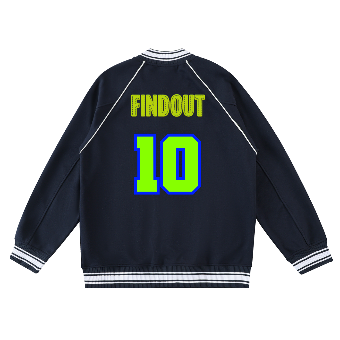 Contrast Trim Raglan Varsity Jacket