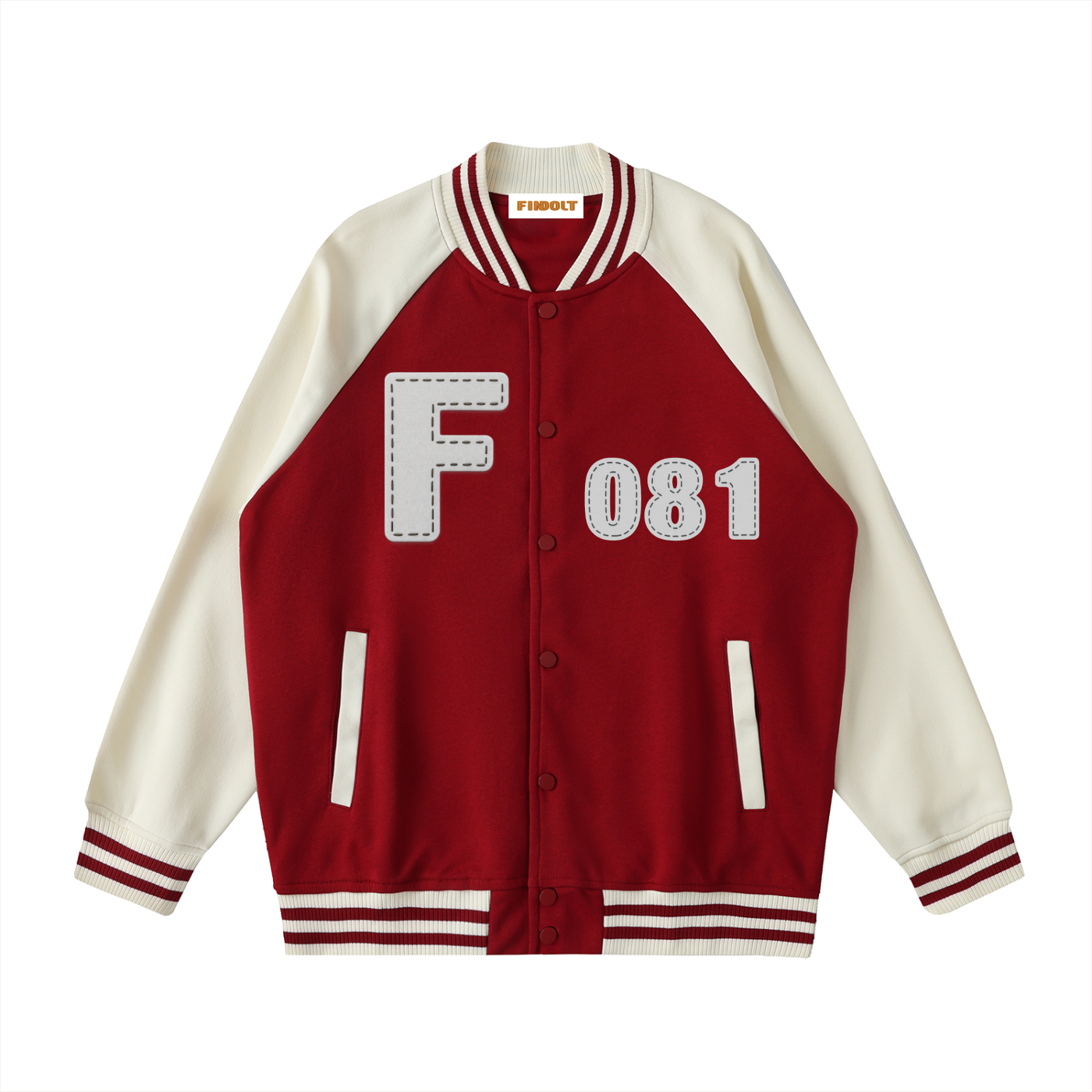 Two Tone Raglan Sleeve Varsity Jacket