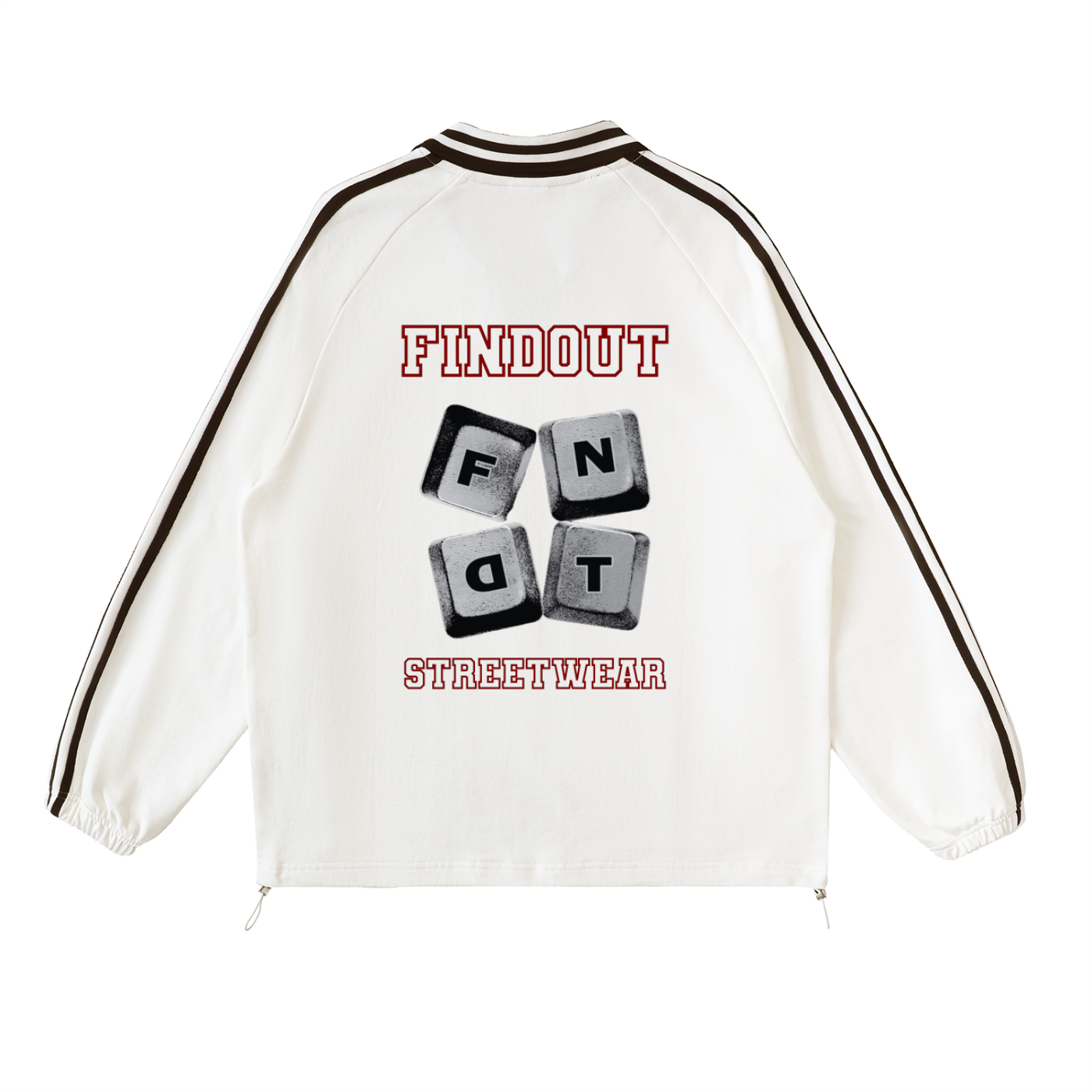 Contrast Striped Lapel Collar Sweatshirt