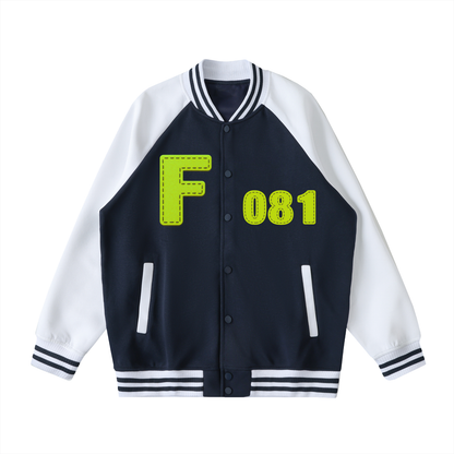 Two Tone Raglan Sleeve Varsity Jacket