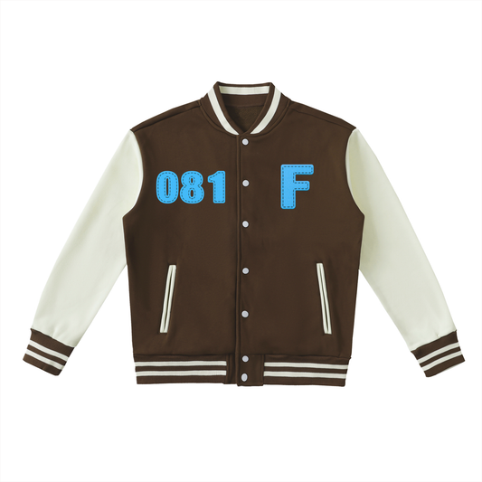 Two-Tone Fleeced Varsity Jacket