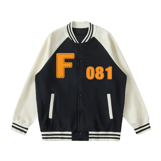 Two Tone Raglan Sleeve Varsity Jacket