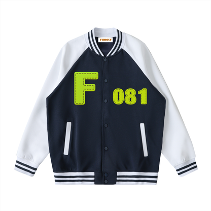 Two Tone Raglan Sleeve Varsity Jacket