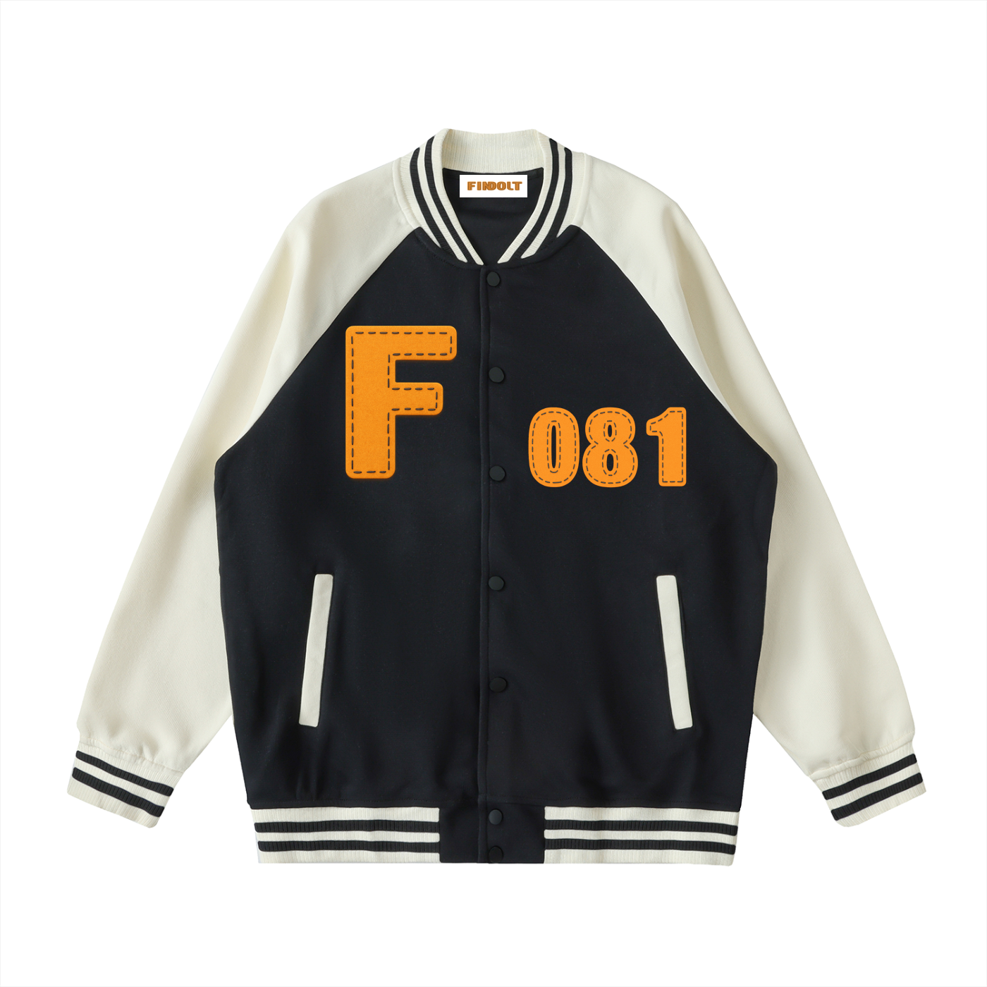 Two Tone Raglan Sleeve Varsity Jacket