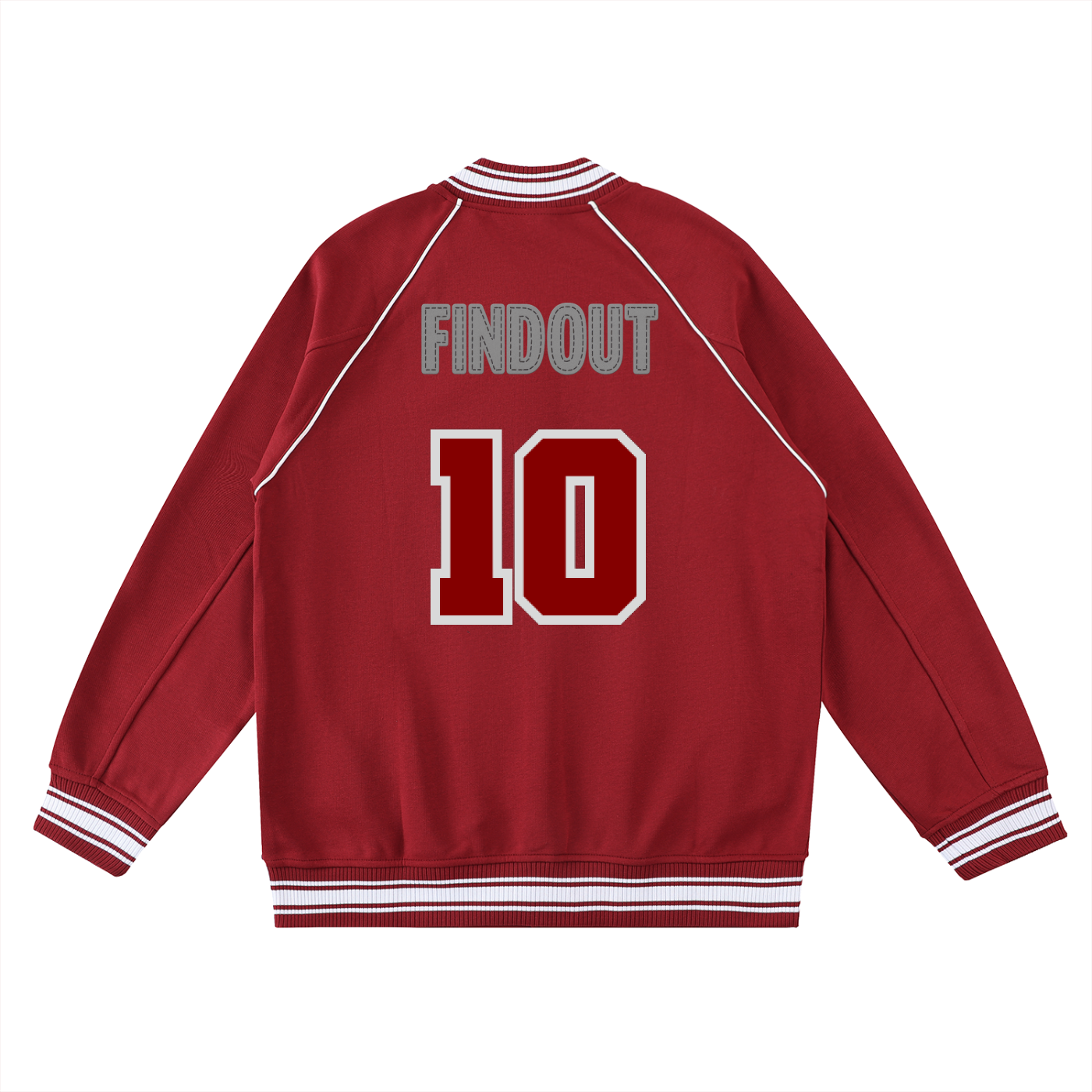 Contrast Trim Raglan Varsity Jacket