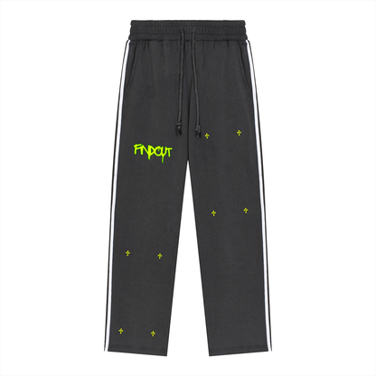 Snow Washed Contrast Tape Sweatpants