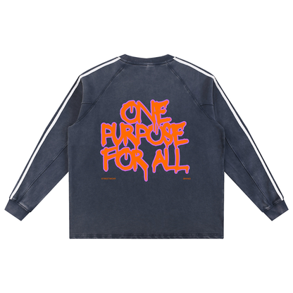 Snow Washed Contrast Tape Sweatshirt