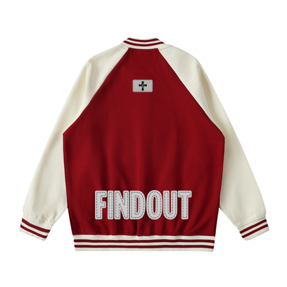 Two Tone Raglan Sleeve Varsity Jacket