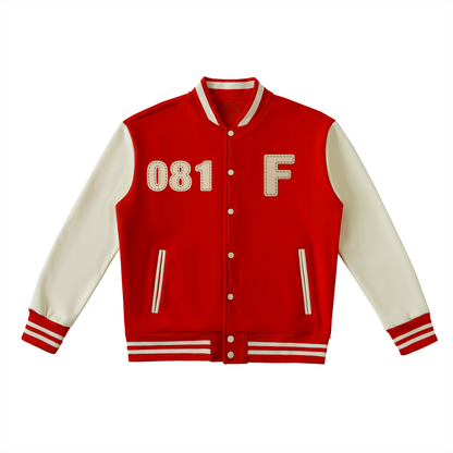 Two-Tone Fleeced Varsity Jacket