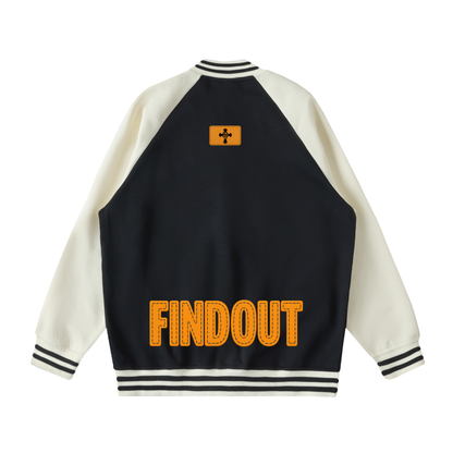 Two Tone Raglan Sleeve Varsity Jacket