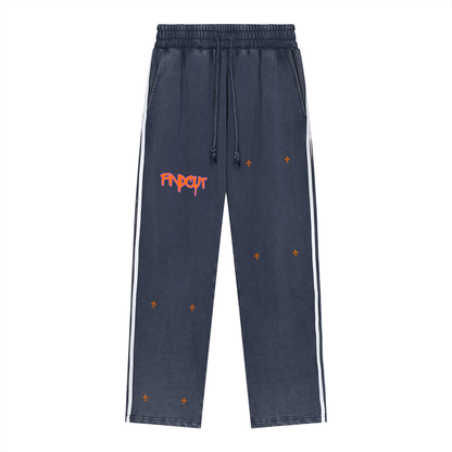 Snow Washed Contrast Tape Sweatpants