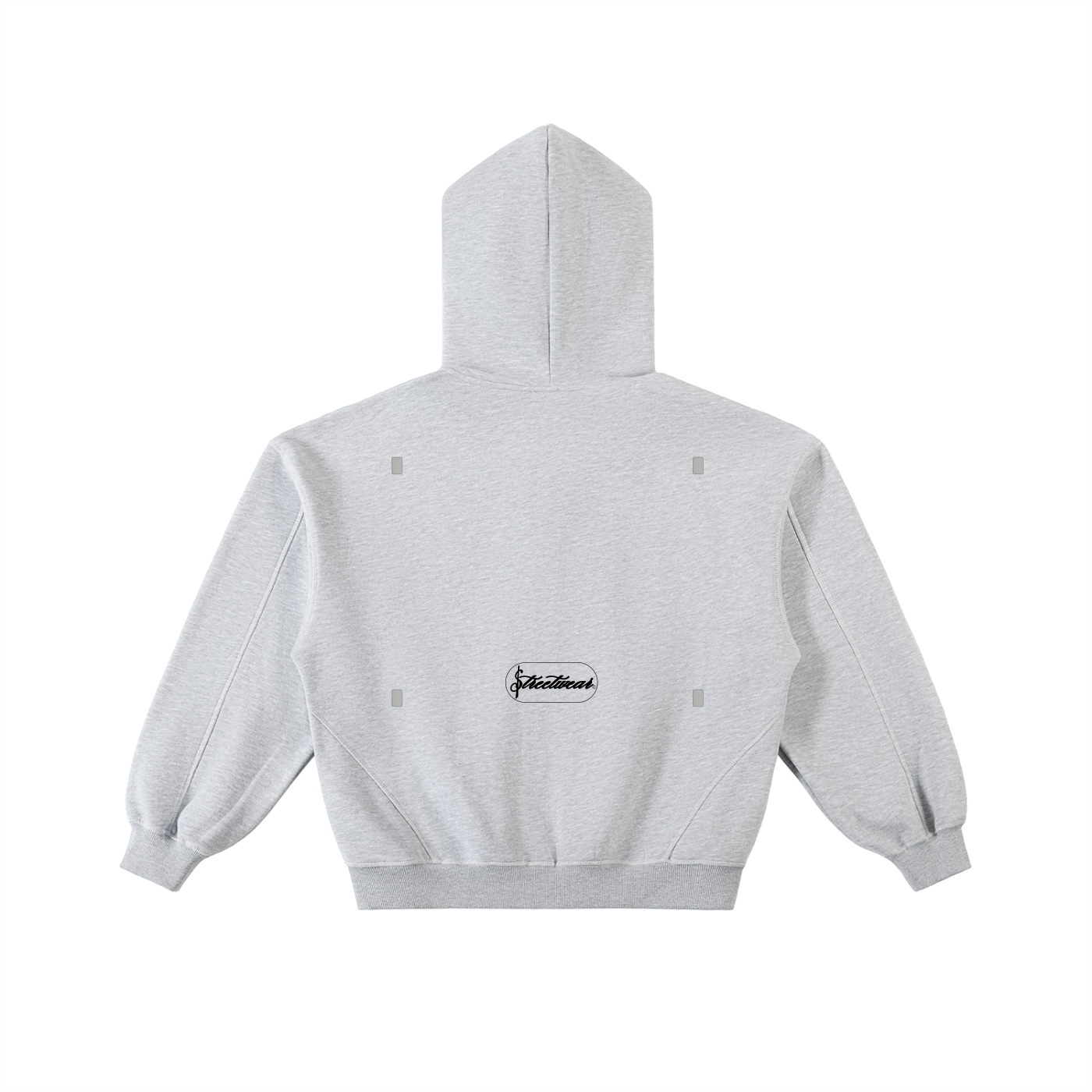 Contrast-Stitched Boxy Fleece Zip Hoodie