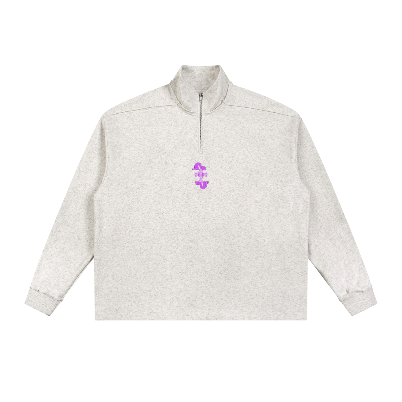 Half-Zip Rolled Edge Fleece Sweatshirt