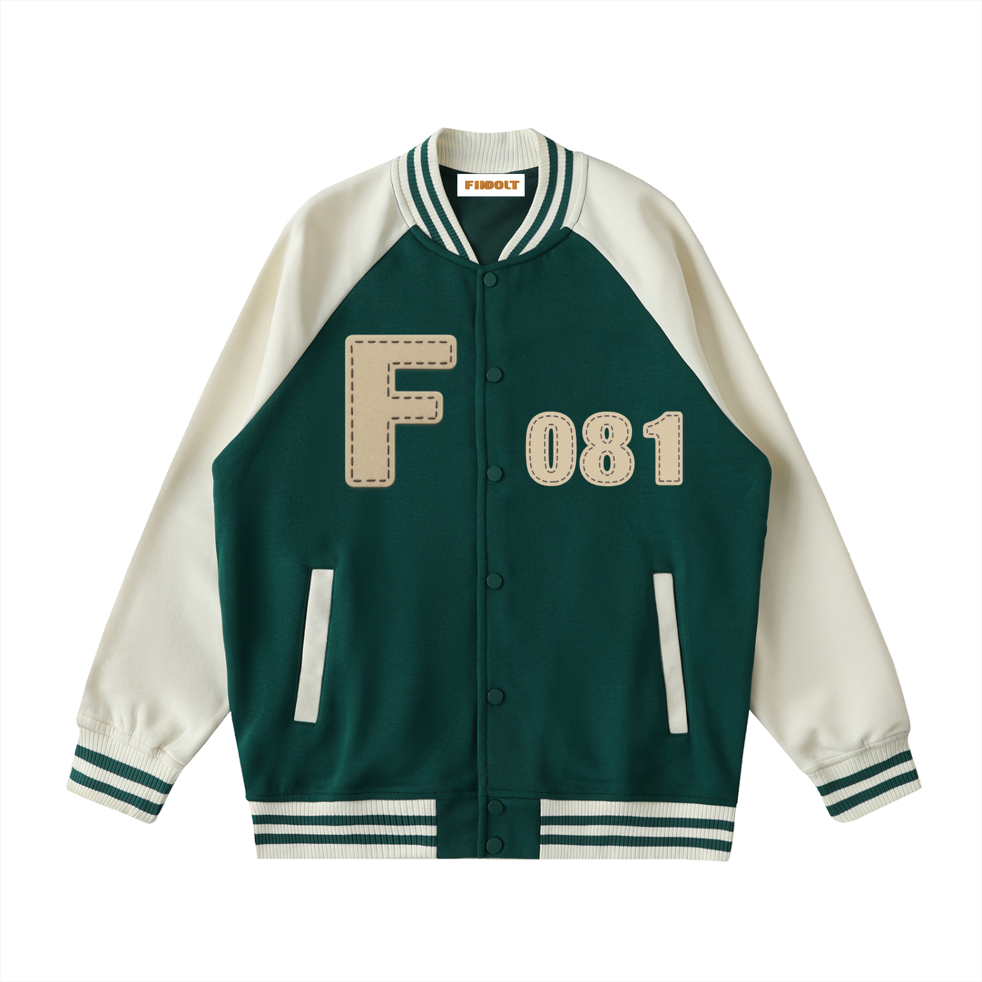 Two Tone Raglan Sleeve Varsity Jacket