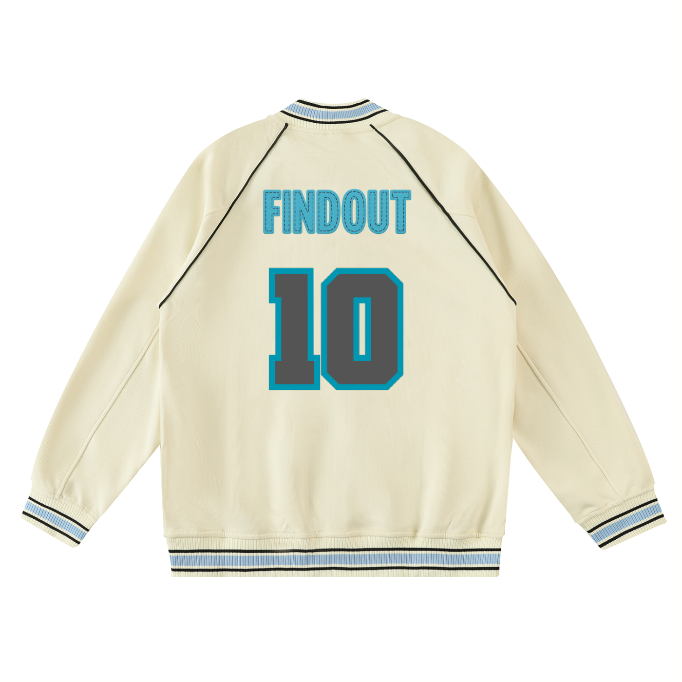 Contrast Trim Raglan Varsity Jacket