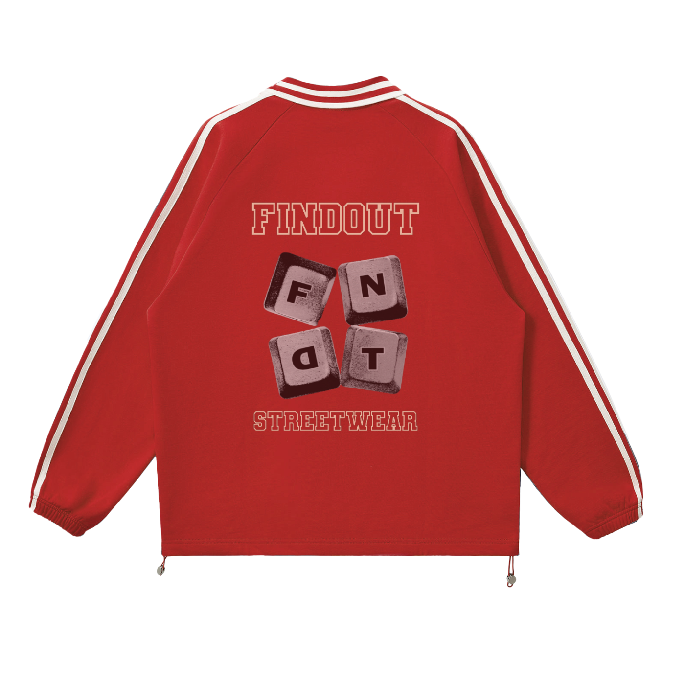 Contrast Striped Lapel Collar Sweatshirt