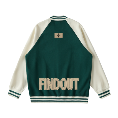 Two Tone Raglan Sleeve Varsity Jacket