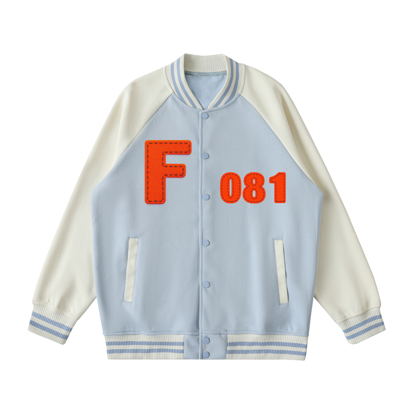 Two Tone Raglan Sleeve Varsity Jacket